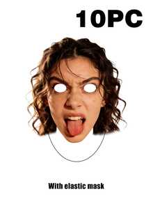 وجه كبير قابل للتخصيص، مناسب لحفلة العزوبية، حفلة عيد الميلاد، الزفاف، وجه على عصا، هدية التخرج، إكسسوارات كشك الصور، إكسسوار الاحتفال - متعدد الألوان - مشاهدة 14