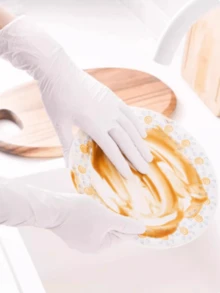 20pcs Reusable Nitrile Gloves, Thick & Durable Washable Cleaning Gloves, Latex-Free, Powder-Free, Non-Slip Long Cuff Gloves, Suitable For Kitchen Dishwashing, Household Cleaning And Food Preparation - Multicolor - View 9