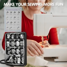 1/11pcs Modern Iron Alloy Household Sewing Machine Presser Foot Set, Zigzag, Straight Stitch, Rolled Hem, Snap-On Style, Compatible With Singer, Brother, Janome And Other Low Shank Sewing Machines - Silver - View 12