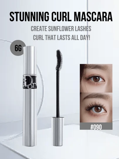  Christian Dior Diorshow Iconic Overcurl #090, 6g Full-Size, 4g Mini-Size, Lengthening, Curling and Volumizing Lash Formula, Smudge-Proof and Long-Lasting Wear for All-Day Definition, Smooth Application for Defined, Dramatic Lashsion Special Oage Make Heal