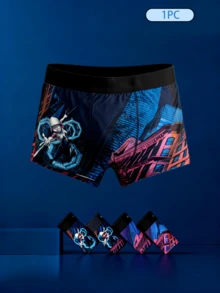 1-Piece MARVEL Vibrant Spider-Man Men's Boxer Briefs, Men's Underwear,Super Hero Cyberpunk Design - Super Soft, Breathable, Comfortable Fit Briefs With Spider-Man Gwen Design And White Suit Print, Perfect As Birthday/Christmas/Easter Gift, Holiday Gift, Durable Underwear, Multi-Pack Underwear, Everyday Use - Multicolor - View 10