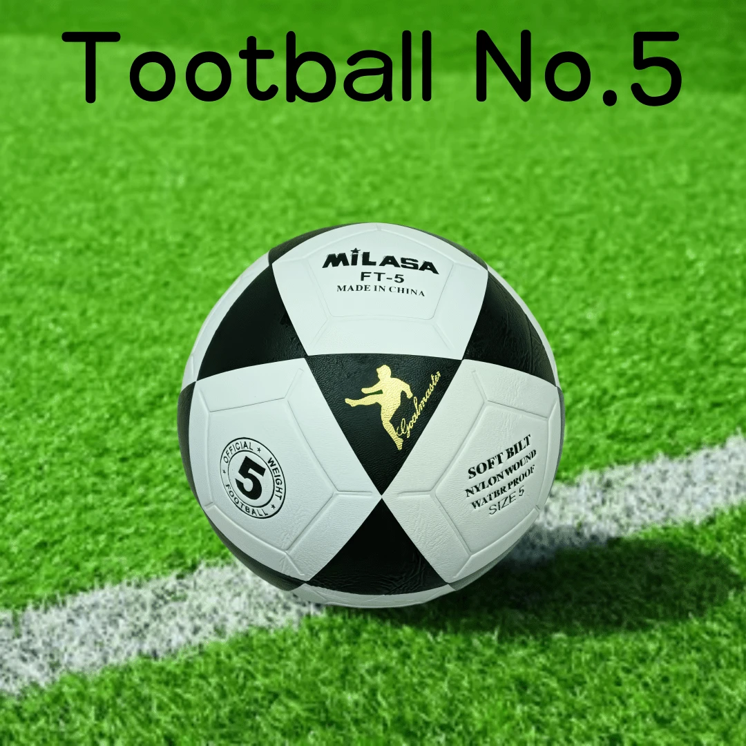 Size 5 Premium Anti-Slip PVC Leather Soccer Ball For Adults - Black and White - View 1