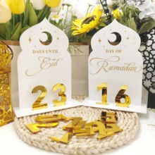 Star-Moon Pattern Acrylic Countdown Plaque – Replaceable Numbers To Boost Party Atmosphere (Family Gatherings/Holidays) - Multicolor - View 2