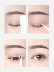 100pcs Y-Shaped Double Eyelid Stickers, Makeup Tools For Eyelid Adjustment - White - View 4