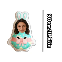 You Can Send Your Favorite Photos To Customize Personalized Photos For Halloween - Soft With Your Face, Multiple Sizes Of Cute Bed Sofa Decoration, Christmas, Thanksgiving, Halloween Birthday Gifts For Friends And Family, Hand Wash Only (No Battery/Electricity Required), Customized Seasonal Gifts, Home Decoration - Green Rabbit - View 15