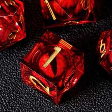 7pcs Sharp Edge Resin Handmade Cat's Eye D&D Dice Set, For Roleplaying Games Like - Multicolor - View 9