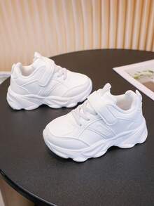 1 para skórzanych butów sportowych dla dzieci, białe, dla chłopców i dziewcząt, uczniów szkół podstawowych - Biały - Zobacz 5