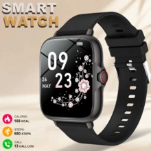 全新热销 1.83 英寸全屏触控智能手表，男女皆宜，具有无线通话功能、计步器、卡路里、多种运动模式、通知、远程摄像头、音乐控制和健身追踪功能，支持 Android 和 iOS 无线连接，是圣诞节、万圣节的绝佳礼物