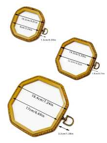 八角形古董木紋刺繡繡架，小號、中號和大號一套（裝飾/ DIY刺繡繡架） - 棕色 - 查看 7