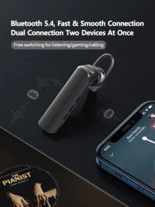 Remax New Wireless Headphone Single Ear Hook, Bone Conduction, With Noise Cancelling, 12H Playtime, Suit For Work/Home/Cell Phone/Computer/Zoom/Teams/Truck Driver, Black/White - RB-t01 - View 5
