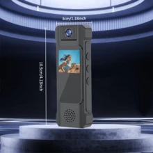Cámara mini portátil HD 2K Bodycam Grabadora de video digital con infrarrojos, mini cámara para vlogging, cámara corporal grabadora de video portátil, lente de ángulo amplio de 180° giratoria para bicicleta, mascotas, vlogging, reuniones y grabadora de bolsillo - Multicolor - Ver 7