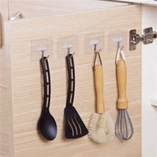 20pcs Powerful Transparent Adhesive Wall Hooks - Casual Style, Easy Installation Without Drilling, Plastic Heart-Shaped Practical Hooks, Suitable For Kitchen And Bathroom, Bathroom Storage, Bathroom Decor, Autumn Decor, Back To School Decor - Square - View 3