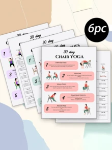 3/6 Creative Yoga Fitness Training Plan - 30 Days Chair Exercise Package - Multicolor - View 1