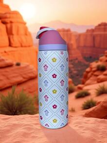 Blossoms Owalao FreeSilp Insulated Stainless Steel Water Bottle With Straw,  Suitable For Sports, Great For Travel, 32 Oz,Beautiful Appearance, Exquisite Workmanship, Suitable For Camping, Work, Indoor Use, Suitable For Valentine's Day, Birthday, Gift Giving. - 紅白色 - 查看 3