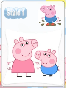 Peppa Pig 小猪佩奇卡通可爱印花家居沙发抱枕汽车靠垫套 - 彩色 - 查看 4