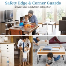 Baby Proofing, 0.4in Edge Protector Strip Clear, Thickened Silicone Soft Corner Protectors With Upgraded Pre-Taped Strong Adhesive, Edge Protectors For Sharp Corners Of Cabinets, Tables, Drawers - White - View 4