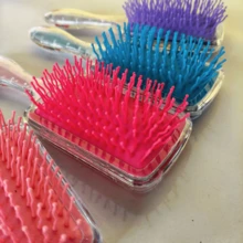 Huntress K-Pop Girl Group Square Cushion Comb, Cartoon Universal Comb, High-Quality Long Handle Detangling Hair Brush, Valentine's Day Gift - Multicolor - View 4