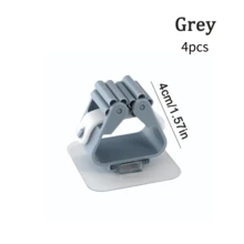 4pcs Mop Rack Self-Adhesive Broom Rack Wall-Mounted Mop Bracket Sweeping Brush Hook Storage Rack Bathroom Kitchen Accessories - Multicolor - View 9