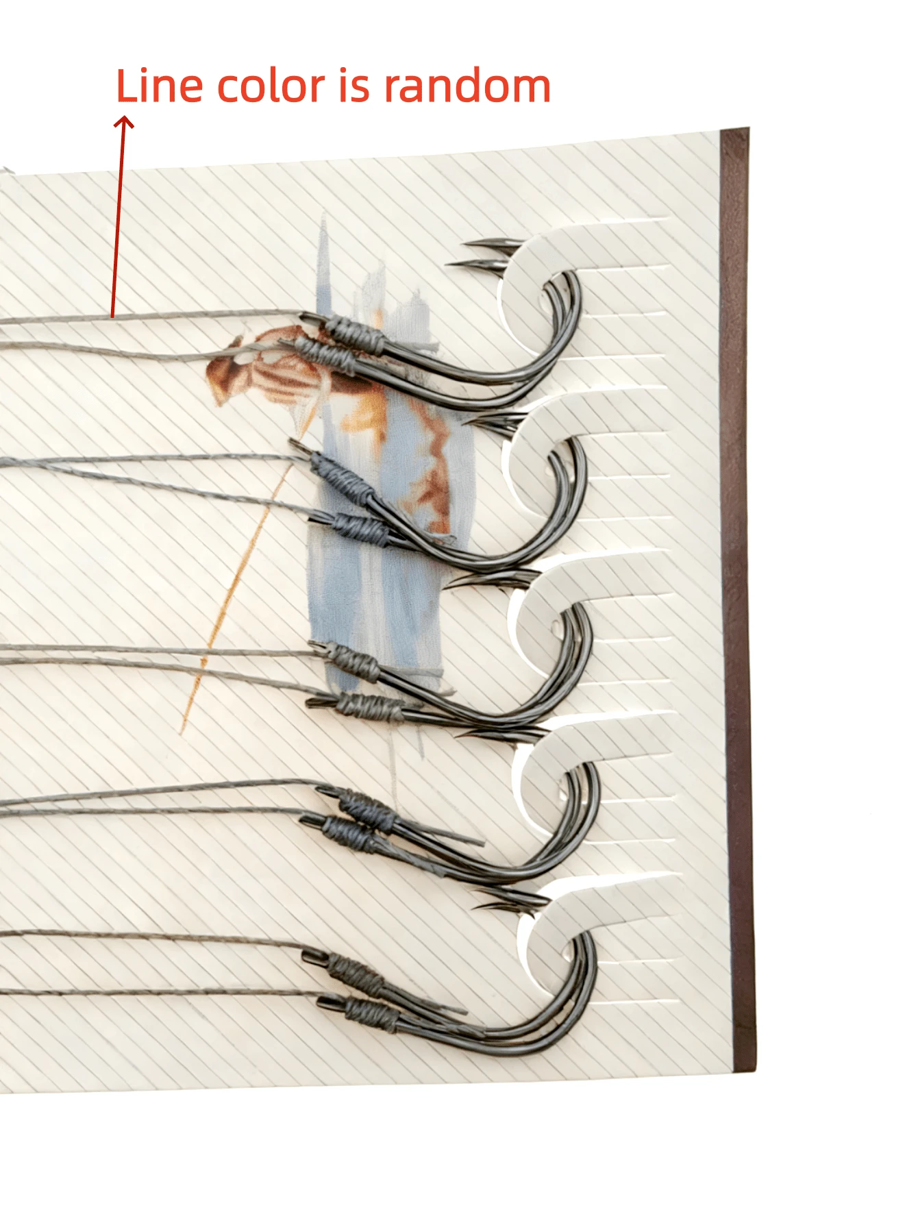 4包，每包40个结实耐用的马毛绑制双钩钓具套装，带倒刺鲤鱼钩 - 黑與白 - 查看 1