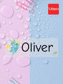 1/60/120/240pcs Customized Name Labels, Personalized Text Stickers, Cute Animal Pattern Waterproof Oil-Proof Transparent Labels, Perfect For Back To School, Lunch Boxes, Personal Items, Also Suitable For Tea Rooms, Home Gardens, Offices, Multi-Functional Decoration, Exquisite And Fashionable - Blue and White - View 12