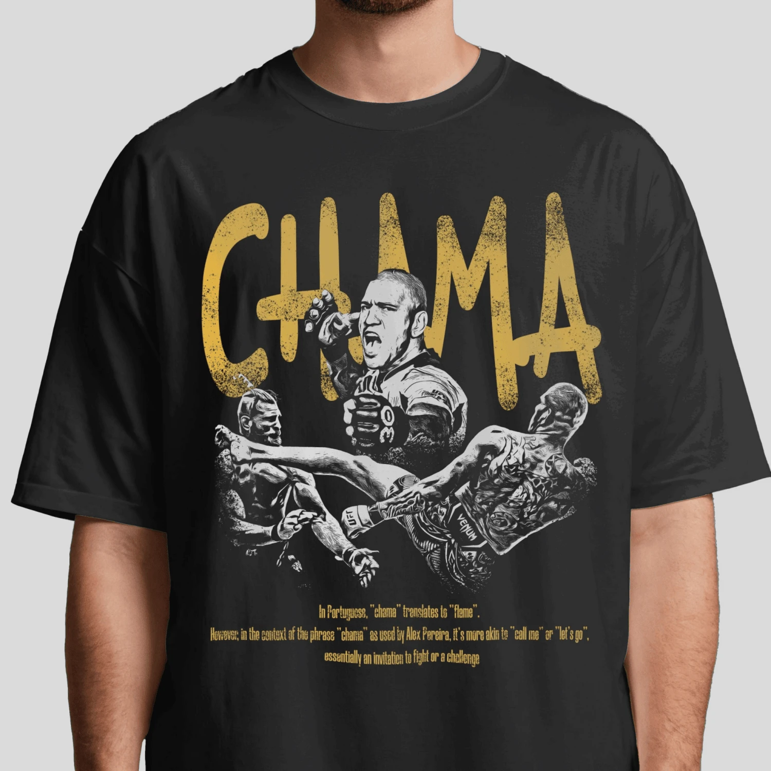 Alex Pereira T-Shirt MMA Fighter Graphic Tee - màu đen - Xem 1