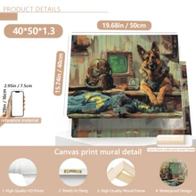 1pc Modern Wall Art Poster, Vintage Contemporary Decorative Art Style, Inspired By Fallout German Shepherd Canvas Art Print - Animal Ink Wall Hanging Decor, Framed Or Unframed, Room Decor, Home Decor, College Dorm Apartment Decor, Hotel, Home, Living Room, Bedroom, Bathroom And Office Wall Decor Gift