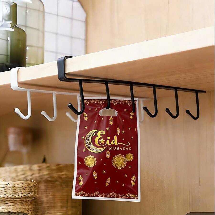 10个黑色月亮节卡通糖果袋，PE材质礼品袋，月亮城堡图案礼品袋，节日礼品零食包装袋 - 紅色 - 查看 1