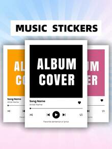 1-6pcs Custom Stickers, Personalized Music Icon Stickers, Photo Stickers, Custom Name Stickers, Waterproof Vinyl Decals - Multicolor 2 - View 4