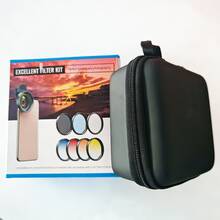 APEXEL 7-In-1 Smartphone Filter Lens Kit, Professional 52mm Gradient Red, Yellow, Blue, And Orange Filters, ND32 Filter + Star Filter + CPL Filter, Gradient Smartphone Camera Filter Lens Compatible With Almost All Smartphones.