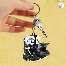 1 chiếc mặt dây chuyền trang trí Giáng sinh hình mũ bảo hiểm xe máy, đồ trang trí treo xe hơi, phụ kiện móc khóa - A - Xem 2