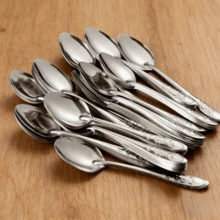 10pcs Stainless Steel Serving Spoons Cutlery Set, Coffee Spoon, Dessert Spoon, Salad Spoon,Suitable For Household, Hotel, Wedding And Party,Kitchen Essentials Home Dishes Set - 銀色 - 查看 1