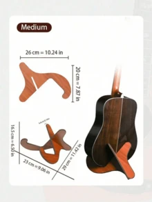 1pc Wooden Foldable & Portable Guitar Stand, EVA Foam Protection, Ideal Gift For Instrument Lovers, Suitable For Ukulele, Guitar, Bass, Violin, Etc.
