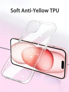 Glitter Case Compatible With Iphone 17 16 15 14 13 12 11 Pro Max Plus Mini Air 8 7 Plus Se3 Se2, Bling Sparkle Shockproof Phone Bumper Cover, Cute Sparkly For Women And Girls (Clear) - Clear - View 5