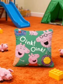 Conjunto de Almofada de Pelúcia com Tema de Desenho Animado Peppa Pig e George como Presente de Aniversário - Multicolorido - Visão 2