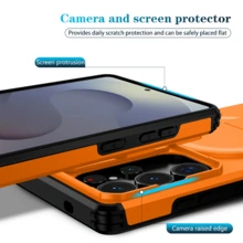 Magnetic Wireless Charging Phone Case With Lens Protection, Compatible With Samung Galaxy S26/S26Plus/S26Ultra/S25FE/S25 Ultra/S25/S25Plus - Orange - View 5
