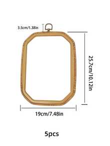 1pc Rectangular Retro-Look Wood Grain Embroidery Hoop (Embroidery Hoop/Decorative Frame/Picture Frame) (The Large Size Hoop Has Additional Holes That Are Not A Quality Issue, The Metal Head Can Be Unscrewed And Mounted Into These Empty Holes To Provide An Alternative Hanging Method) - Brown - View 11