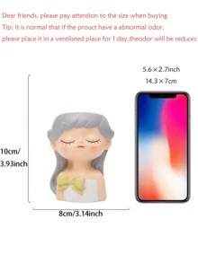 1个可爱蝴蝶结女孩花瓶装饰，精致树脂家居装饰品，适用于房间装饰、家居装饰、生日装饰、厨房、婚礼、卧室、客厅、礼品、派对装饰