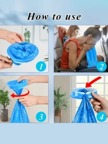 6/12pcs Disposable Vomit Bags, Leak-Proof Emesis Bags, Travel Motion Sickness Nausea Bags, Suitable For Adults And Pregnant Women, Cleaning Supplies, Household Tools