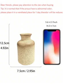 1pc Terracotta Texture Resin Vase, Neutral Boho Entryway Cabinet Decor Resin Vase, Farmhouse Style Dining Table Centerpiece Rustic Flower Vase Decor, Suitable For Room Decoration, Home Decor - Multicolor - View 10