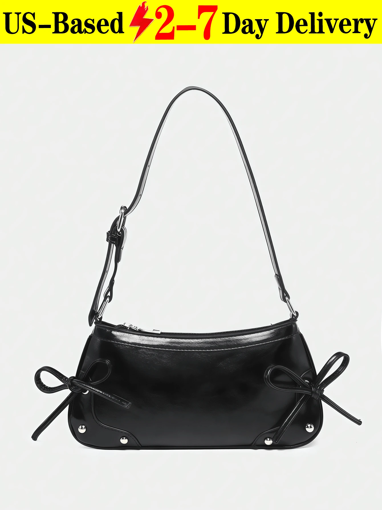 Elegant Bow - Decorated Underarm Shoulder Bag For Women, Chic & Versatile Style With Delicate Design, Cute And Practical Shoulder Bag Featuring Smooth Texture, Suitable For Daily Outings, Work Commutes And Casual Gatherings, Ideal As Valentine's Day, Thanksgiving, Halloween & Christmas Gift For Friends And Loved Ones - 彩色 - 查看 1