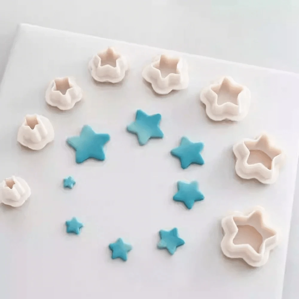 8Pcs Multi-Size Cute Star Polymer Clay Cutters (9-20mm) – Galaxy Theme Craft Tools For DIY Earrings Jewelry Charms & Handmade Accessories - Star8 - Xem 1