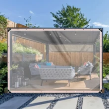 One Transparent Rainproof And Windproof Tarpaulin With A Sealing Ring, Suitable For Outdoor Gardens, Sunshades, Plants, Camping, Etc.