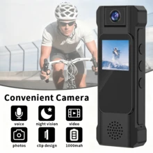 Cámara mini portátil HD 2K Bodycam Grabadora de video digital con infrarrojos, mini cámara para vlogging, cámara corporal grabadora de video portátil, lente de ángulo amplio de 180° giratoria para bicicleta, mascotas, vlogging, reuniones y grabadora de bolsillo - Multicolor - Ver 8