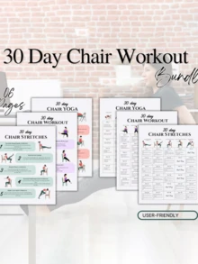 3/6 Creative Yoga Fitness Training Plan - 30 Days Chair Exercise Package - Multicolor - View 4