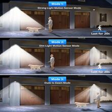 226 LED Solar Wall Lights With Motion Sensor, 3 Modes & Remote Control, 16.4ft Cable, 3 Adjustable Solar Floodlights, 270° Wide Angle Lighting, IP65 Waterproof, For Yard, Garage, Porch And Patio - White Light - View 9