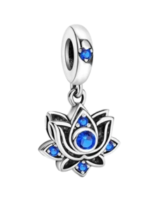 1pc 925 Sterling Silver Cubic Zirconia Lotus Flower Pendant Bead, Suitable For Women Jewelry DIY Bracelet - Beads 2 - View 7