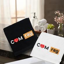 1pc 30*30cm Super Soft Embroidered Letter Funny Face Towel, Suitable As Gifts For Boyfriend, Honeymoon, Thanksgiving, Christmas, Valentine's Day, Partner's Birthday, Wedding Anniversary, White Elephant, Gag Gifts