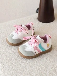 1双女童休闲帆布鞋，春秋新款时尚运动鞋，小白鞋 - 粉色 - 查看 2