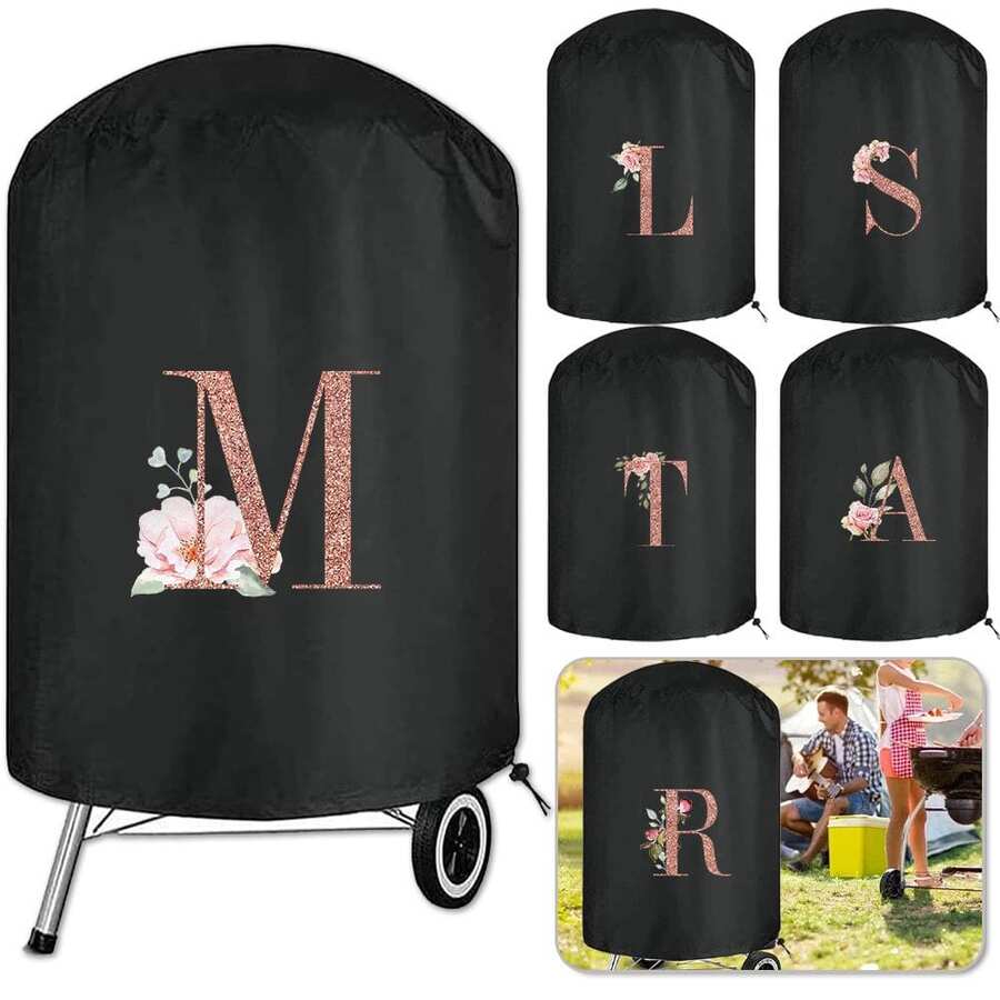 1 pieza Cubierta resistente para barbacoa, con impresión de letras en oro rosa, cubierta para parrilla de gas para cocinar al aire libre, adecuada para el hogar, caravana y accesorios de barbacoa. Protección resistente para cocinar al aire libre, utensilios de cocina y equipo de barbacoa, Día de la Mujer, artículos esenciales de viaje, recuerdos de boda, Y2k, dormitorio, accesorios de coche para mujeres, decoración de cocina, artículos del hogar - Negro - Ver 1