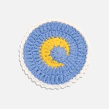 星月图案手工编织杯垫，简约艺术感十足，适用于厨房、餐厅